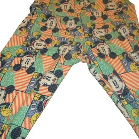 LulaRoe Mickey Mouse Colorful Women's One Size Leggings Pants - Picture 3 of 6